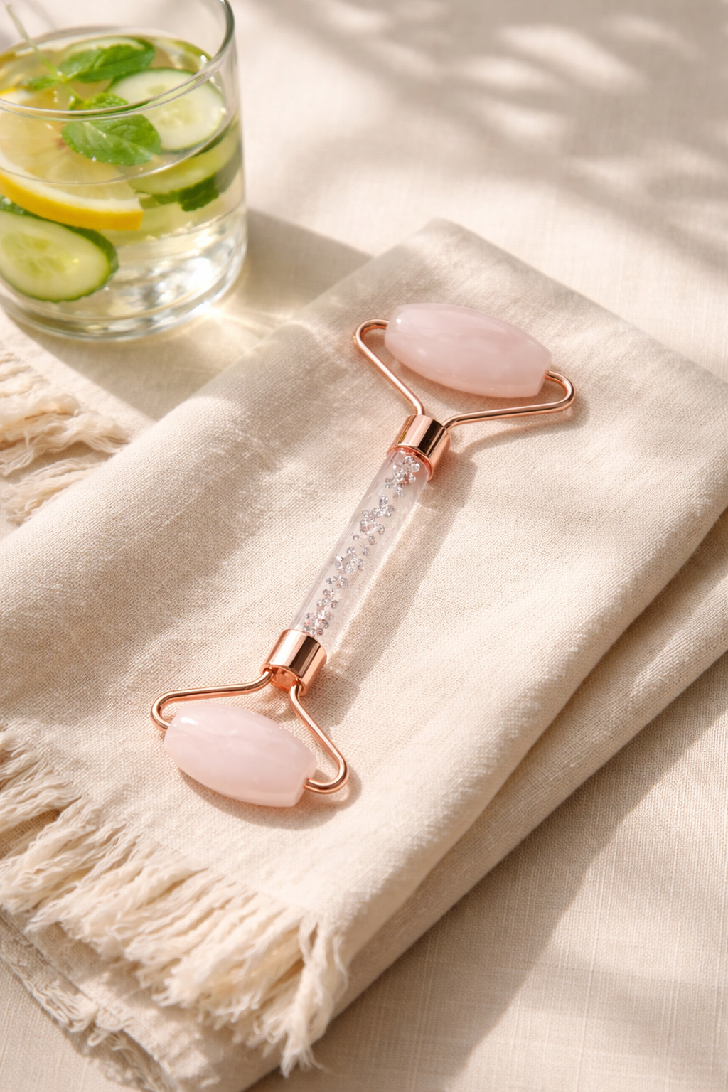 Rosenquarz-Gesichtsroller