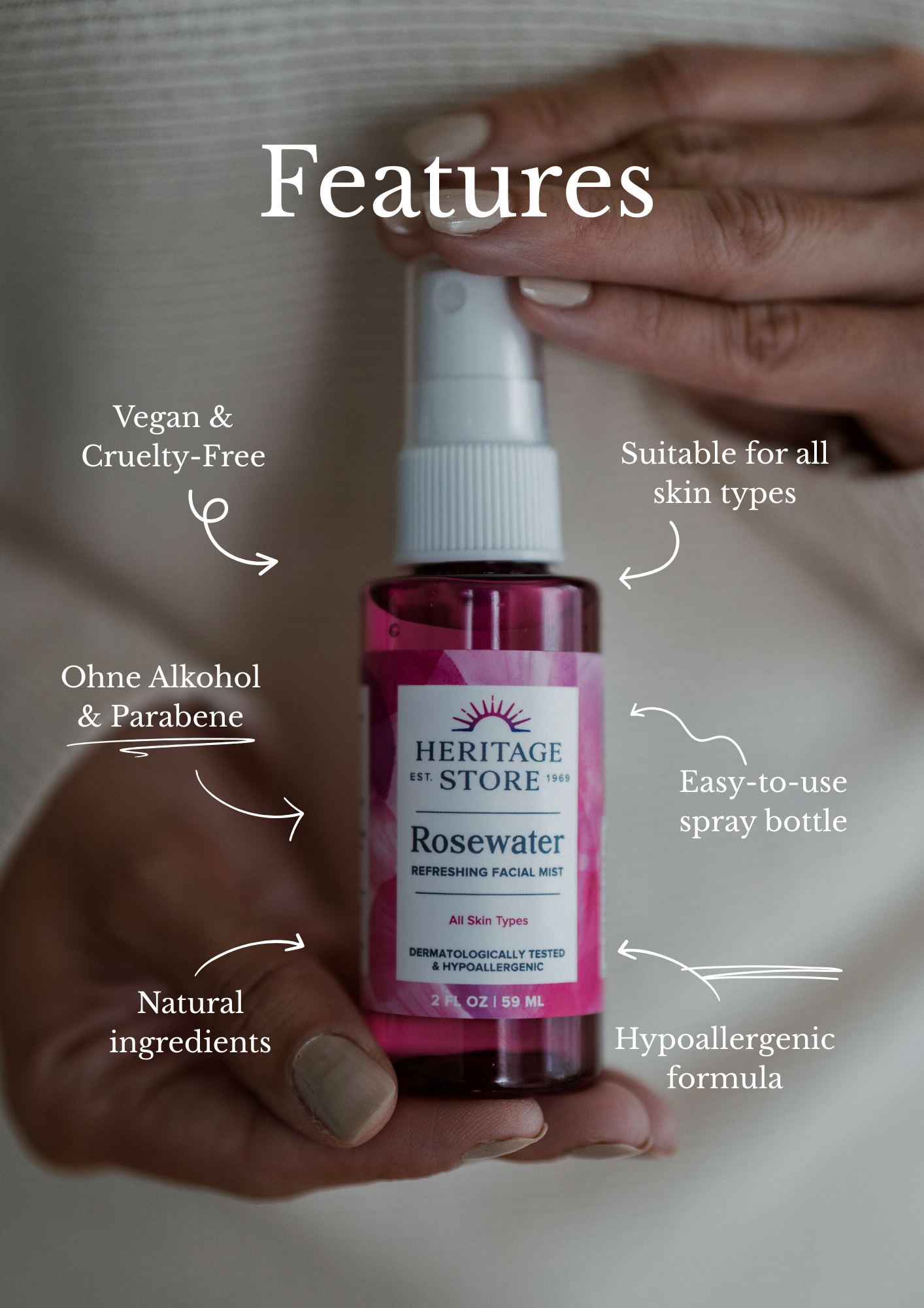 Rosenwasser Gesichtsspray