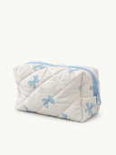 Trousse matelassée nœud bleu