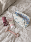 Trousse matelassée nœud bleu